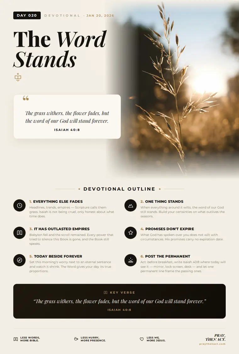Day 020 — The Word Stands