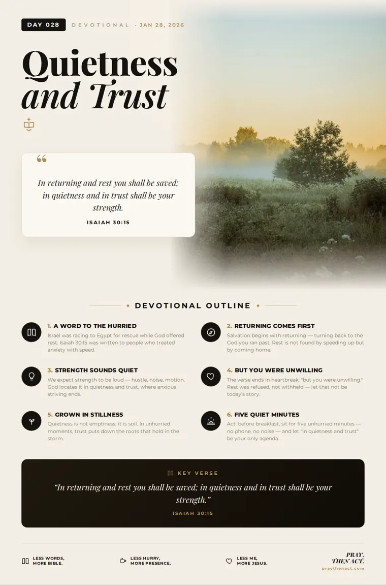 Day 028 — Quietness and Trust