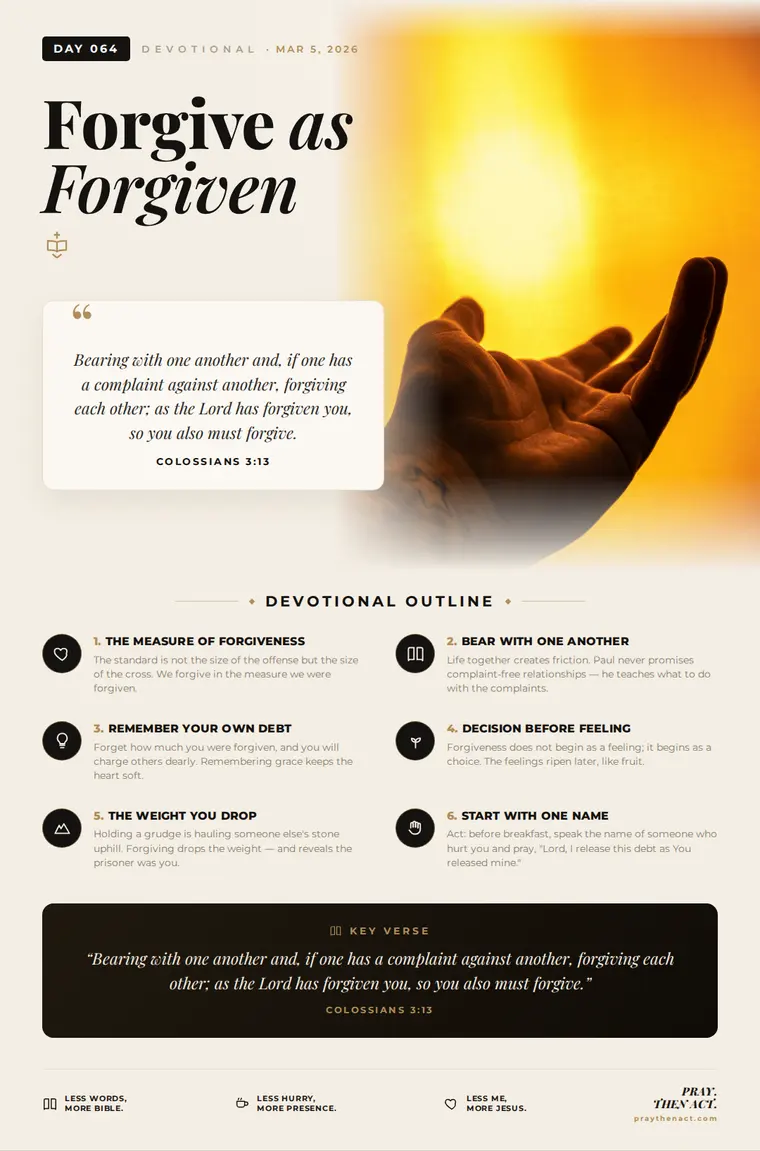 Day 064 — Forgive as Forgiven