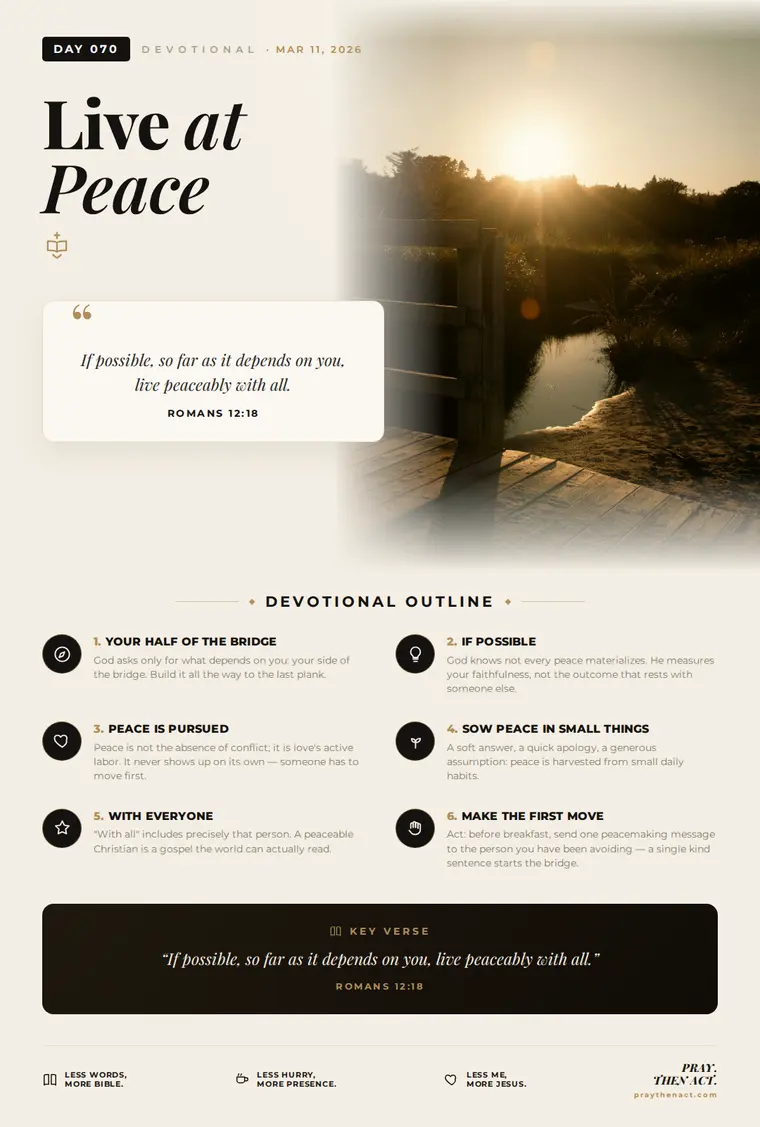 Day 070 — Live at Peace