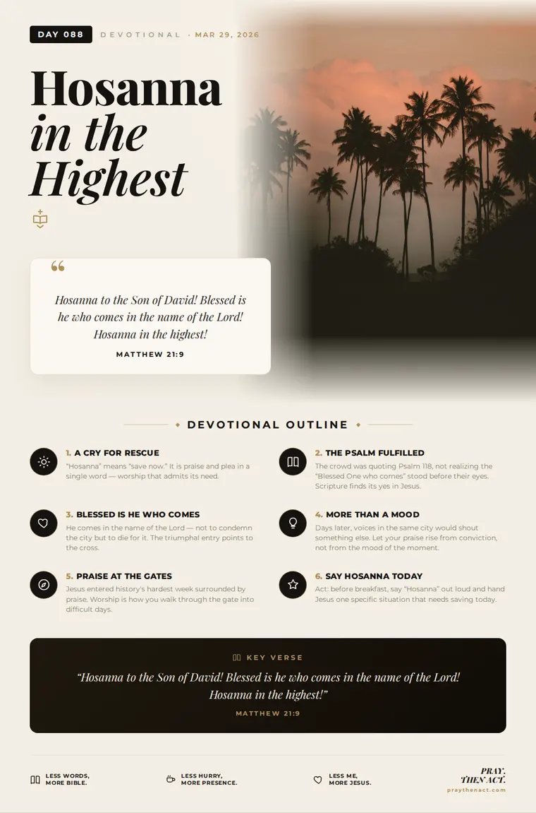 Day 088 — Hosanna in the Highest