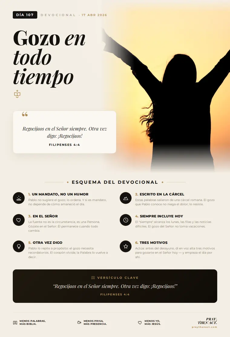 Día 107 — Gozo en todo tiempo
