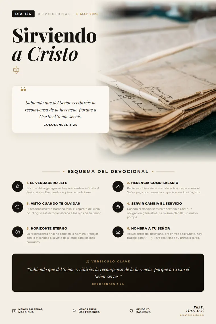 Día 126 — Sirviendo a Cristo