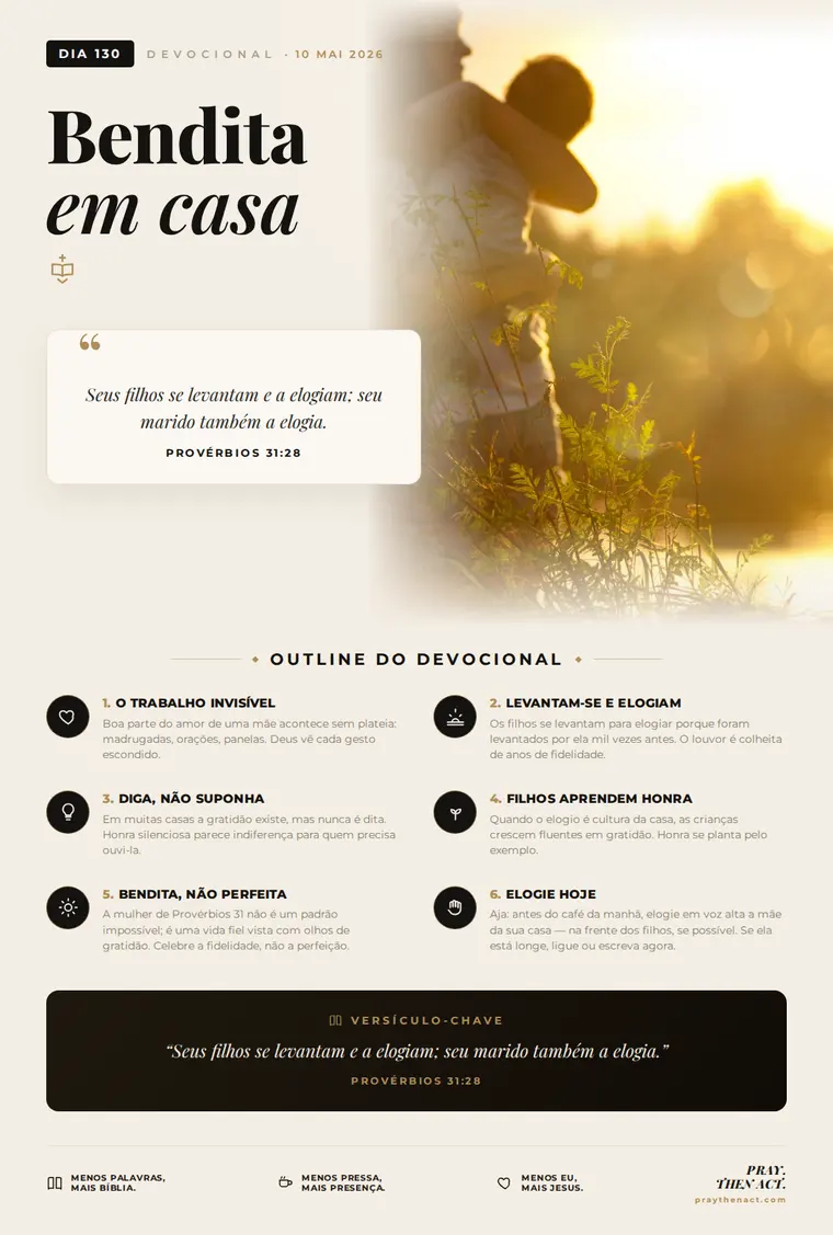 Dia 130 — Bendita em casa