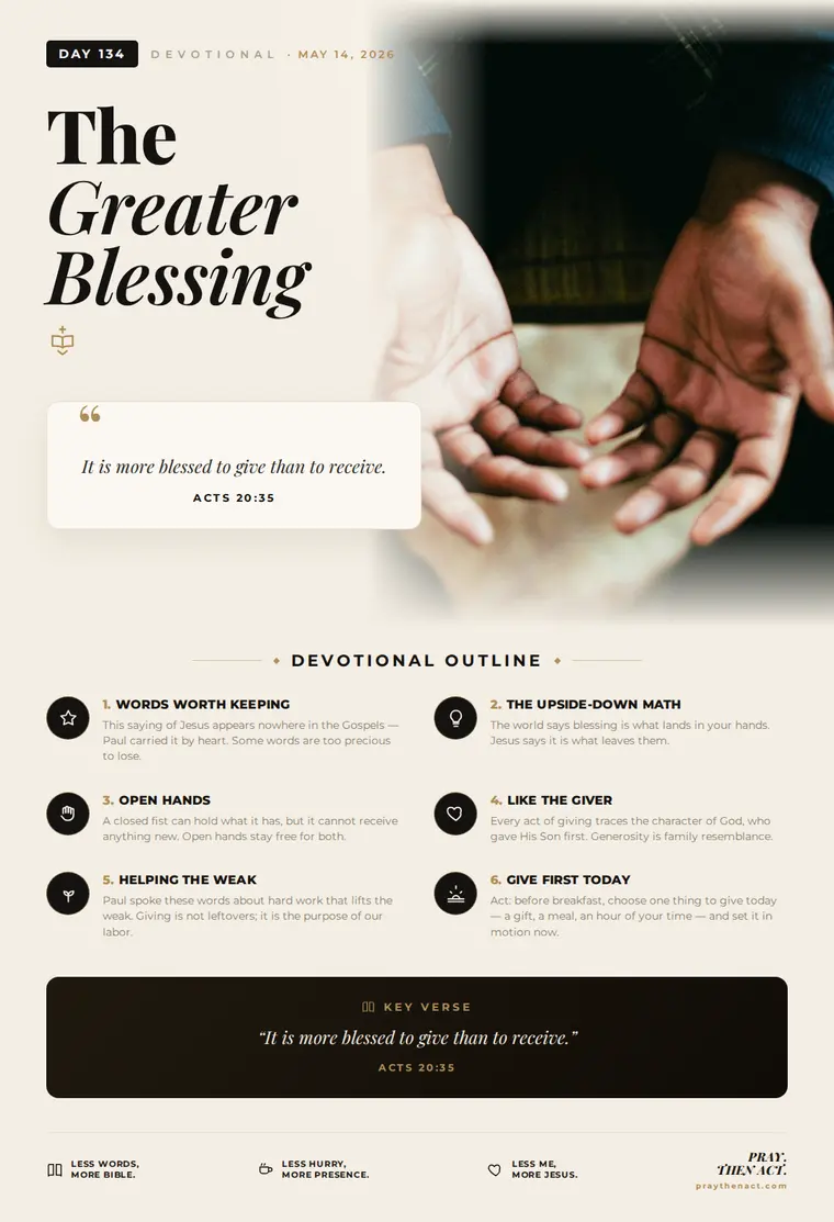 Day 134 — The Greater Blessing