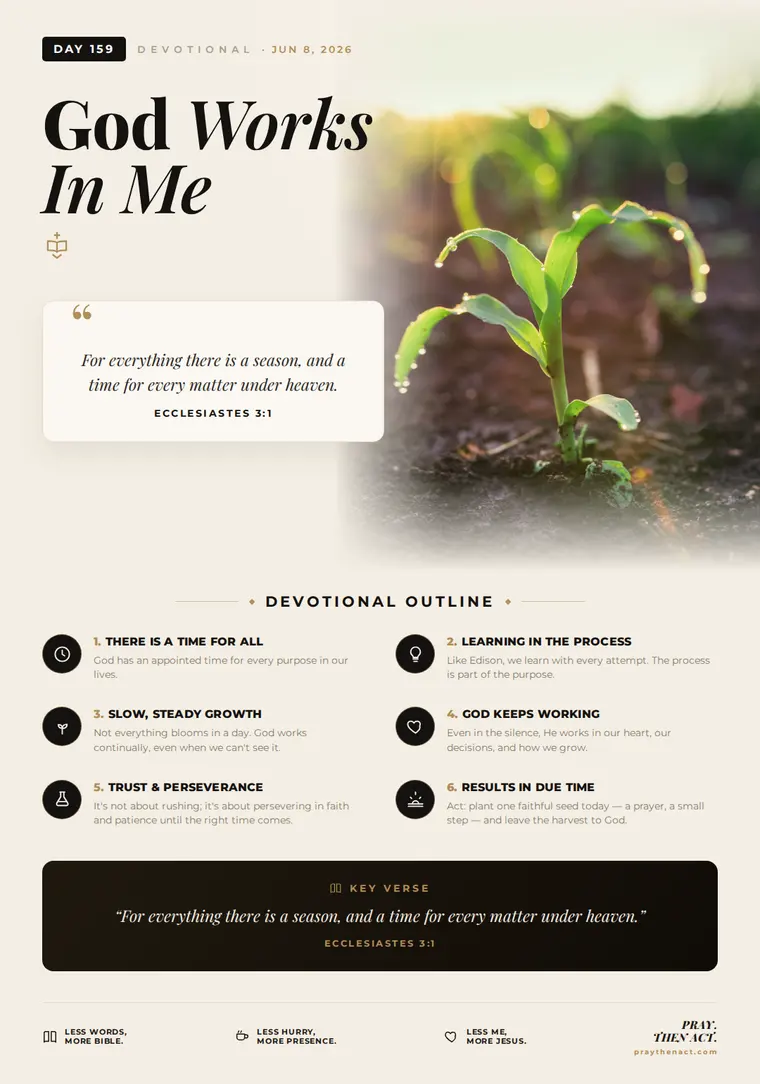 Day 159 — God Works In Me